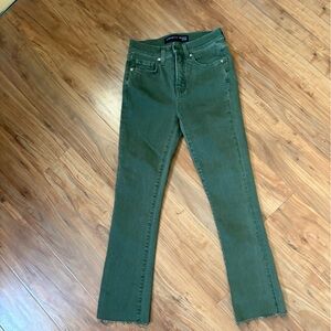 Veronica Beard Olive Straight-Leg Jeans